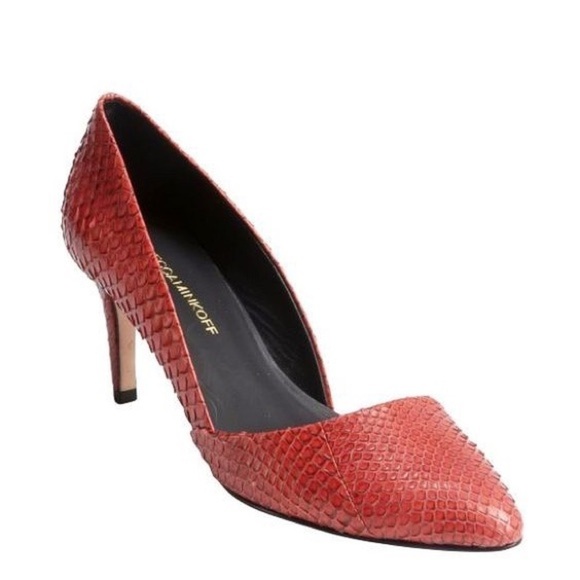 Rebecca Minkoff Paprika Python Brie D’Orsay Pumps - Picture 1 of 13